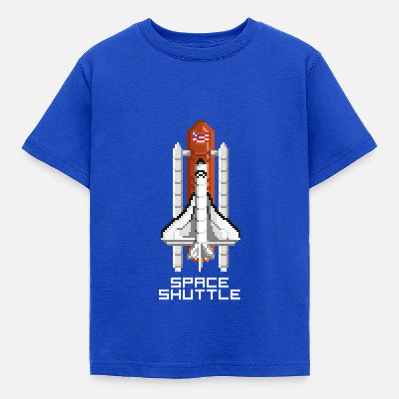 Space Shuttle - Kinder T-Shirt - Royalblau
