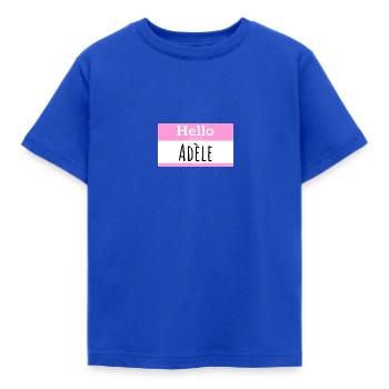 HALLO MEIN NAME IST - Kinder T-Shirt - Royalblau - Vorne - AI Model Kid Female (0cm)