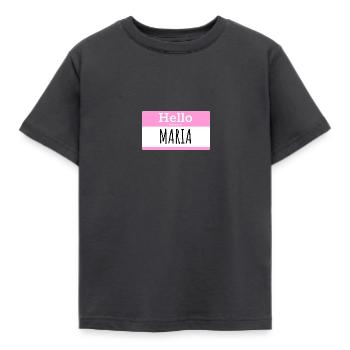 HELLO MY NAME IS MARIA - Kids' T-Shirt - dark grey - Front - AI Model Kid Female (0cm)