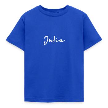 Julia - Kinder T-Shirt - Royalblau - Vorne - AI Model Kid Female (0cm)