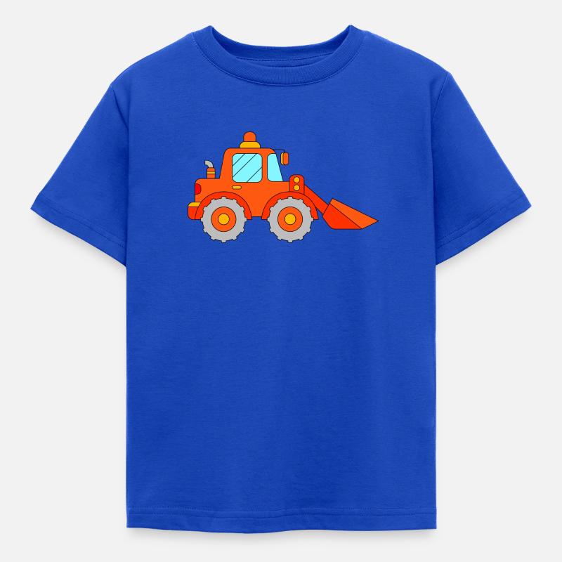 Bagger orange rot - Kinder T-Shirt - Royalblau