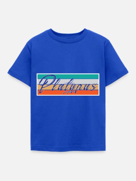 Schnabeltier Schriftzug - Kinder T-Shirt - Royalblau
