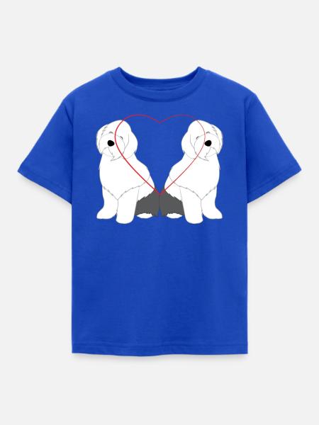 Bobtail - Hundeliebe - Herz - Geschenk - Kinder T-Shirt - Royalblau