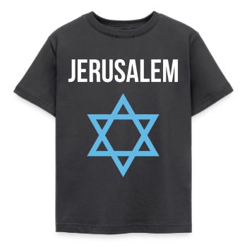 Jérusalem Israël Etoile de David - T-shirt Enfant - charbon - Devant - AI Model Kid Female (0cm)