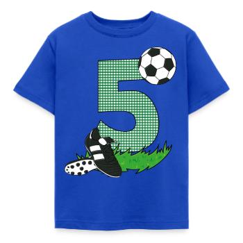 Birthday 5 years football, football player - Kids' T-Shirt - royal blue - Front - AI Model Kid Female (0cm)
