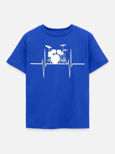 Drums Heartbeat - Kinder T-Shirt - Royalblau