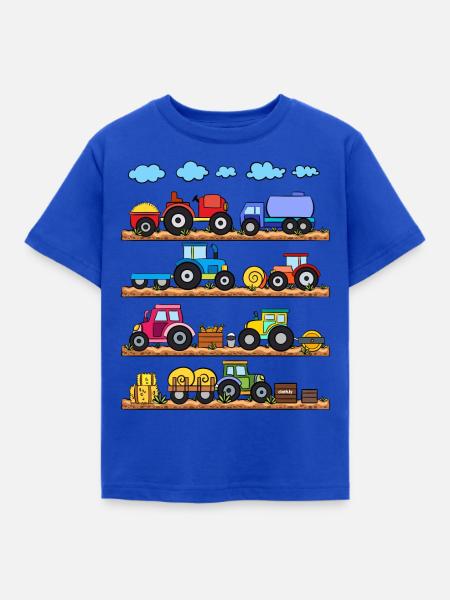 Traktor Trecker Bauernhof - Kinder T-Shirt - Royalblau
