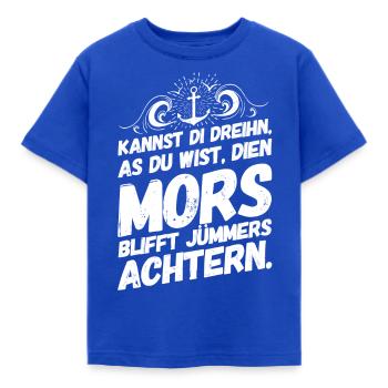 Plattdeutsch Spruch Sprüche Plattdeutsch Achtern - Kinder T-Shirt - Royalblau - Vorne - AI Model Kid Female (0cm)