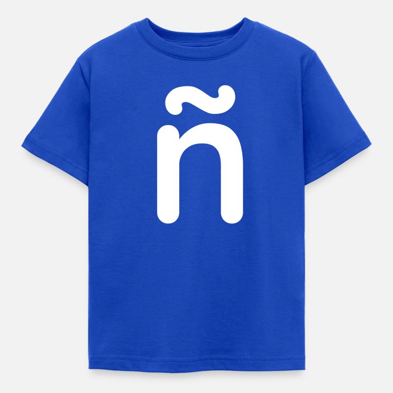 Buchstabe ñ mit Tilde - enye - Spanisches Alphabet - Kinder T-Shirt - Royalblau