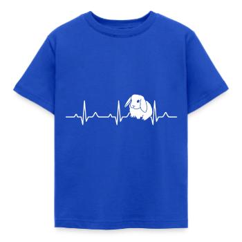 Rabbit Rabbit Holland Lop floppy ear heartbeat - Kids' T-Shirt - royal blue - Front - AI Model Kid Female (0cm)