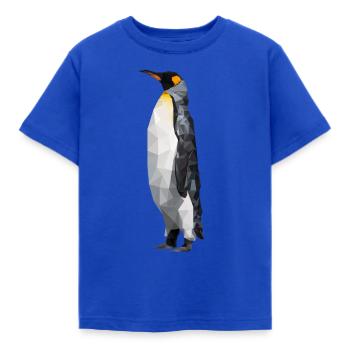 Polygon Pinguin Tier Design - Kinder T-Shirt - Royalblau - Vorne - AI Model Kid Female (0cm)