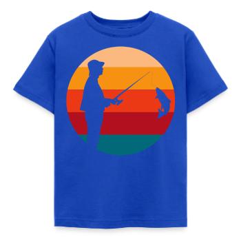 Love for fishing - Kids' T-Shirt - royal blue - Front - AI Model Kid Female (0cm)