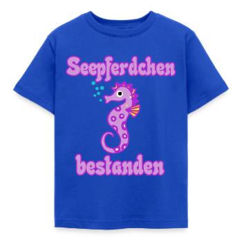 Seepferdchen Mädchen Geschenk - Kinder T-Shirt - Royalblau - Vorne - AI Model Kid Female (0cm)