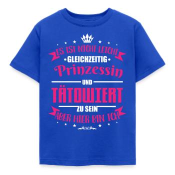 Tattoo SHIRT - Prinzessin und Tätowiert - Kinder T-Shirt - Royalblau - Vorne - AI Model Kid Female (0cm)