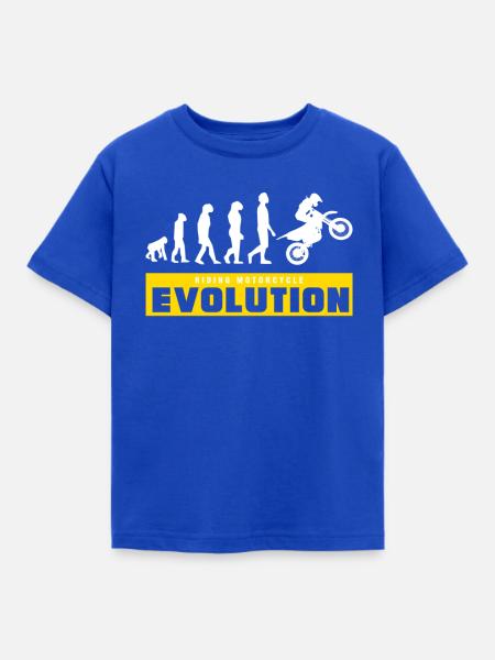 Riding Mototcycle Evolution - Kinder T-Shirt - Royalblau