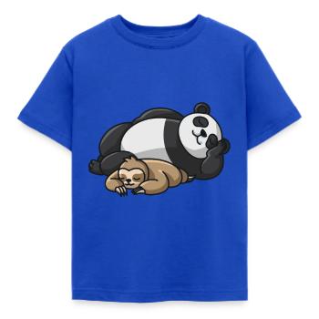 Lazy Panda Sloth 2 - Kids' T-Shirt - royal blue - Front - AI Model Kid Female (0cm)