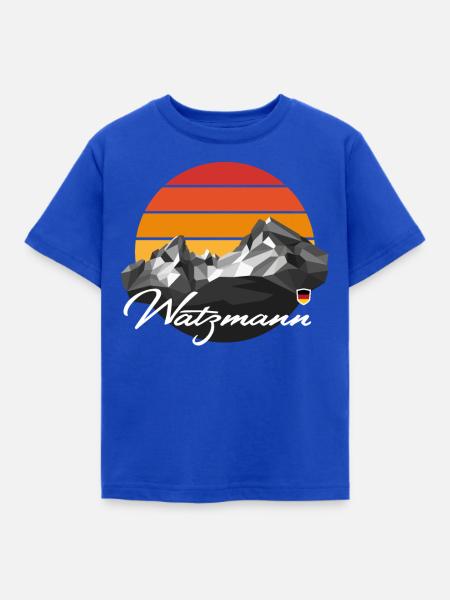 Watzmann Bayern Berchtesgaden Low Poly Berg - Kinder T-Shirt - Royalblau