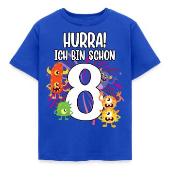Geburtstag 8 Jahre Monster Geschenk - Kinder T-Shirt - Royalblau - Vorne - AI Model Kid Female (0cm)