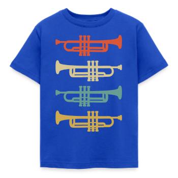 Trompette Trompettes Trompette Couleur - T-shirt Enfant - bleu royal - Devant - AI Model Kid Female (0cm)