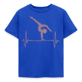 Gymnastique Heartbeat Gymnastique Gymnastique - T-shirt Enfant - bleu royal - Devant - AI Model Kid Female (0cm)