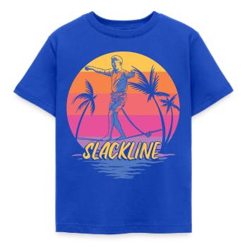 Slackline Slacklinen Vintage für Slackliner - Kinder T-Shirt - Royalblau - Vorne - AI Model Kid Female (0cm)