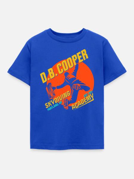DB Cooper Fallschirmsprung-Akademie - Kinder T-Shirt - Royalblau