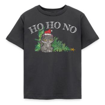 Weihnachtsmuffel Anti Weihnachten Katze Christbaum - Kinder T-Shirt - Dunkelgrau - Vorne - AI Model Kid Female (0cm)