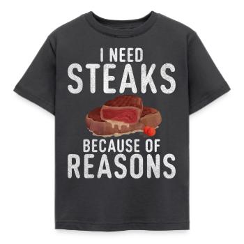 Steak Lover Steak Cadeau - T-shirt Enfant - charbon - Devant - AI Model Kid Female (0cm)