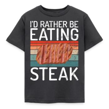 Steak Lover Steak Cadeau - T-shirt Enfant - charbon - Devant - AI Model Kid Female (0cm)