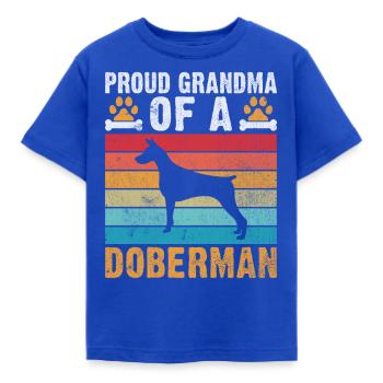 Doberman Gifts - Kinder T-Shirt - Royalblau - Vorne - AI Model Kid Female (0cm)