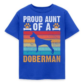 Doberman Gifts - Kinder T-Shirt - Royalblau - Vorne - AI Model Kid Female (0cm)
