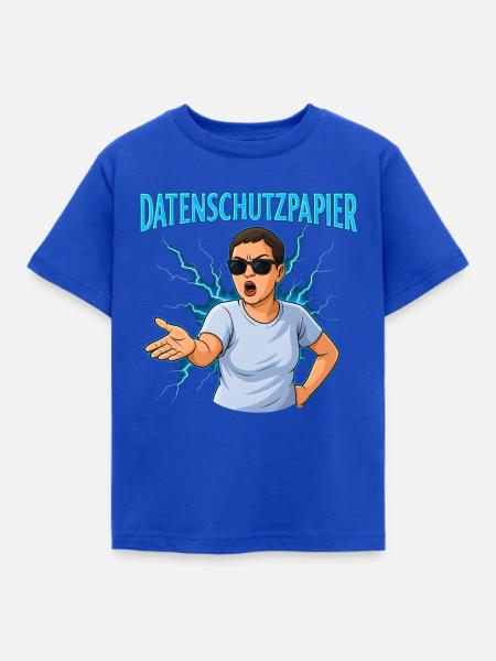Datenschutzpapier – Satire Design - Kinder T-Shirt - Royalblau