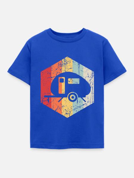 Retro Camping - Kinder T-Shirt - Royalblau