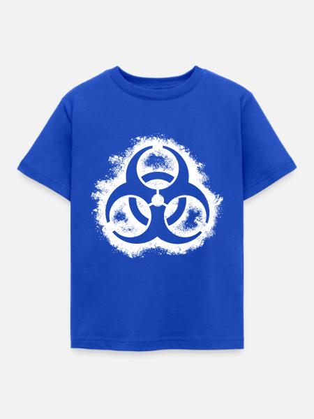 Bio Hazard Umriss weiß - Kinder T-Shirt - Royalblau