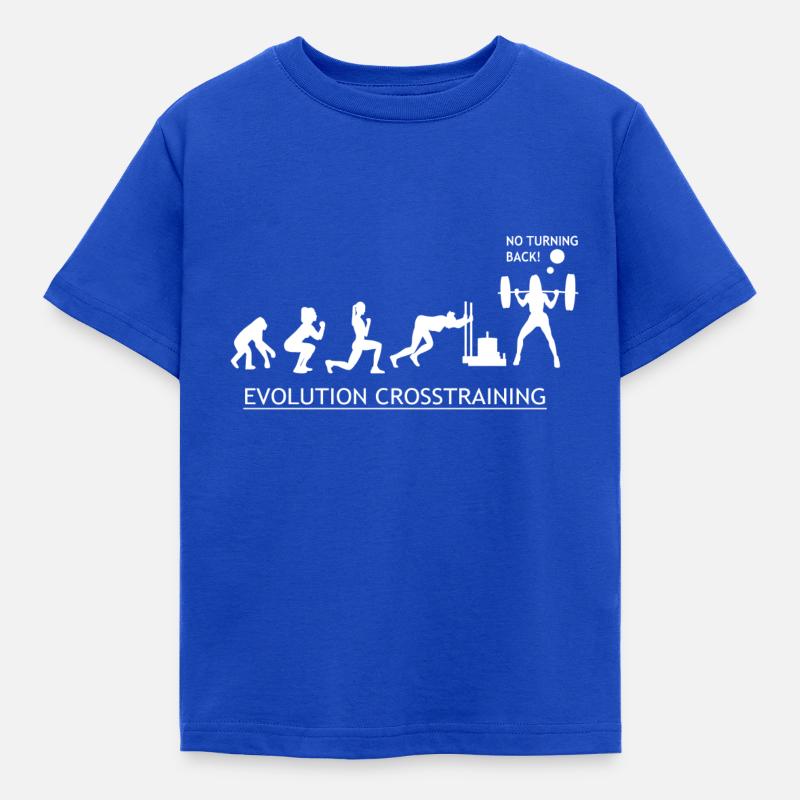 Evolution Fitnesstrainer Squat Burpees Hanteln - Kinder T-Shirt - Royalblau