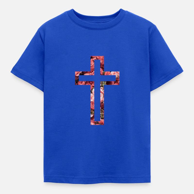 Croix de fleurs - T-shirt Enfant - bleu royal