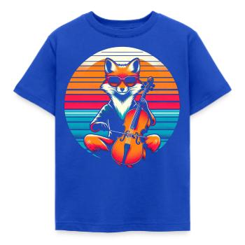 Cello Fuchs - Kinder T-Shirt - Royalblau - Vorne - AI Model Kid Female (0cm)