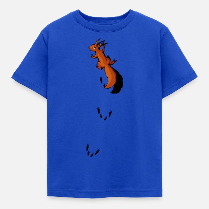 Eichhörnchen klettert mit Spur Tier style Geschenk - Kinder T-Shirt - Royalblau