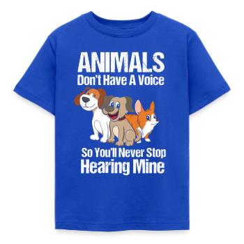 Tiere Haben Keine Stimme Tierschutz Tierrechte - Kinder T-Shirt - Royalblau - Vorne - AI Model Kid Female (0cm)