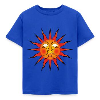 Folk Horror / Wicker Man Sun Sigil - Kids' T-Shirt - royal blue - Front - AI Model Kid Female (0cm)