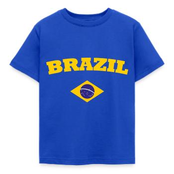 Brasilien Brasil Land Amazonas Südamerika Fussball - Kinder T-Shirt - Royalblau - Vorne - AI Model Kid Female (0cm)
