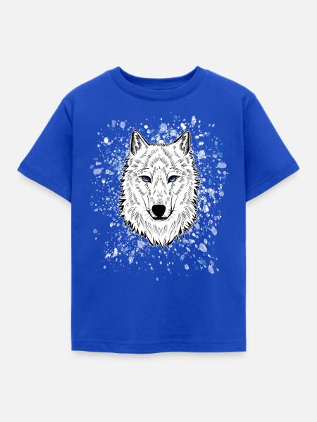 Polarwolf - Kinder T-Shirt - Royalblau