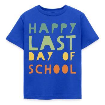 Joyeux dernier jour d'école - cadeau de jardin d'enfants - T-shirt Enfant - bleu royal - Devant - AI Model Kid Female (0cm)
