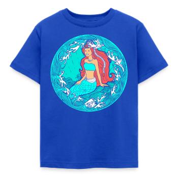 Meerjungfrau Seejungfrau Nixe Märchen - Kinder T-Shirt - Royalblau - Vorne - AI Model Kid Female (0cm)