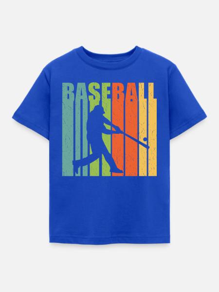 Baseball Schlagmann retro - Kinder T-Shirt - Royalblau