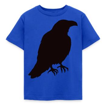 Ein Rabe sitzt im Profil - Kinder T-Shirt - Royalblau - Vorne - AI Model Kid Female (0cm)