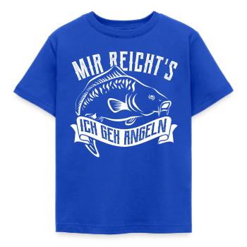 Mir reicht's ich geh angeln - Angler - Karpfen - Kinder T-Shirt - Royalblau - Vorne - AI Model Kid Female (0cm)