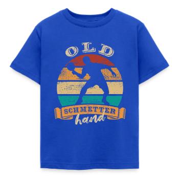 Old Schmetterhand Tischtennis Schmetterball - Kinder T-Shirt - Royalblau - Vorne - AI Model Kid Female (0cm)