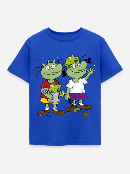 Los olchis clásicos olchi niños con dos sapos - Camiseta niño - azul intenso