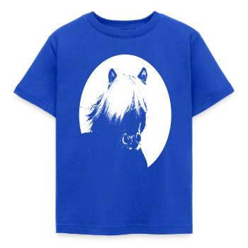 Schooling Icelandic horses children girls - Kids' T-Shirt - royal blue - Front - AI Model Kid Female (0cm)